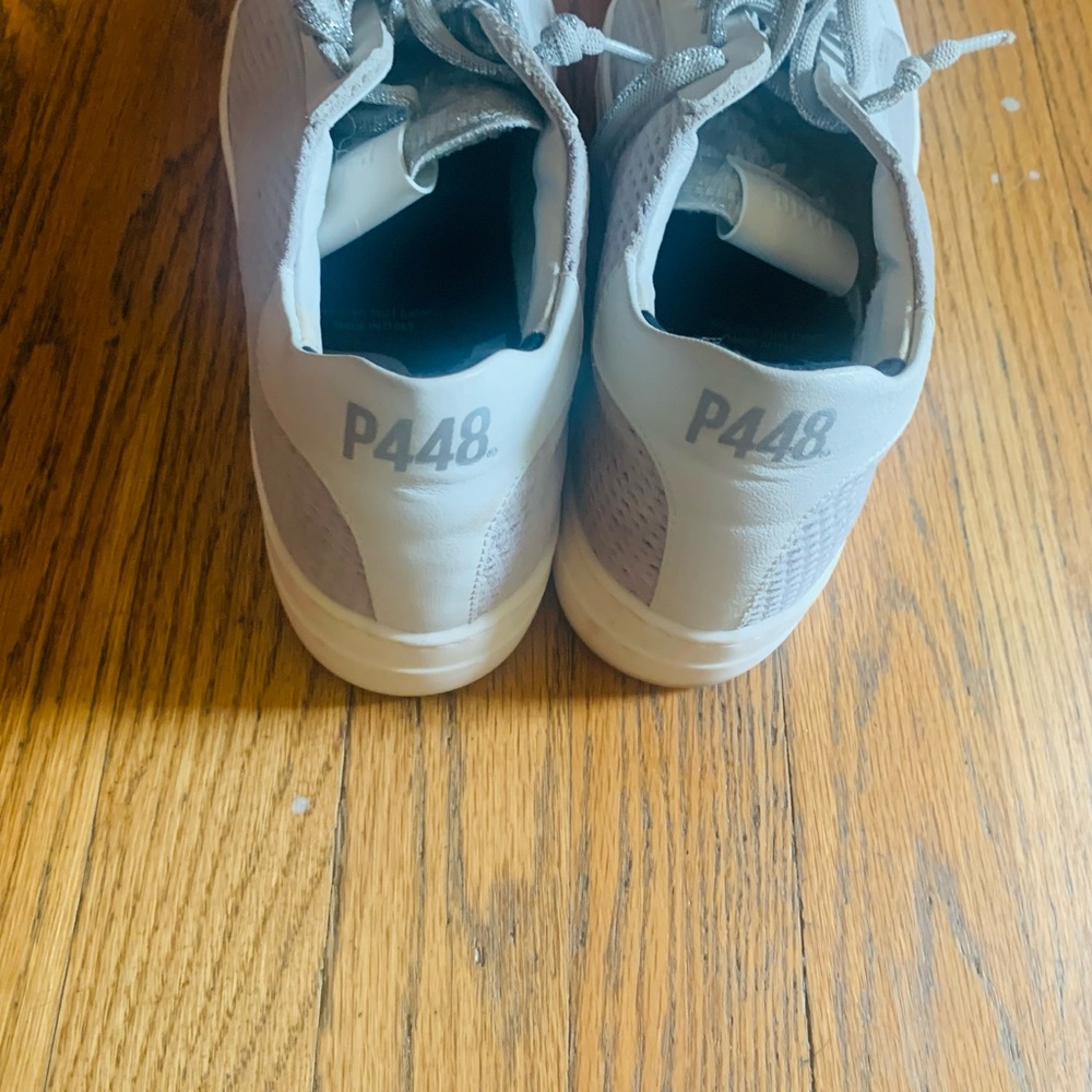 P448 Light Gray and White Sneakers